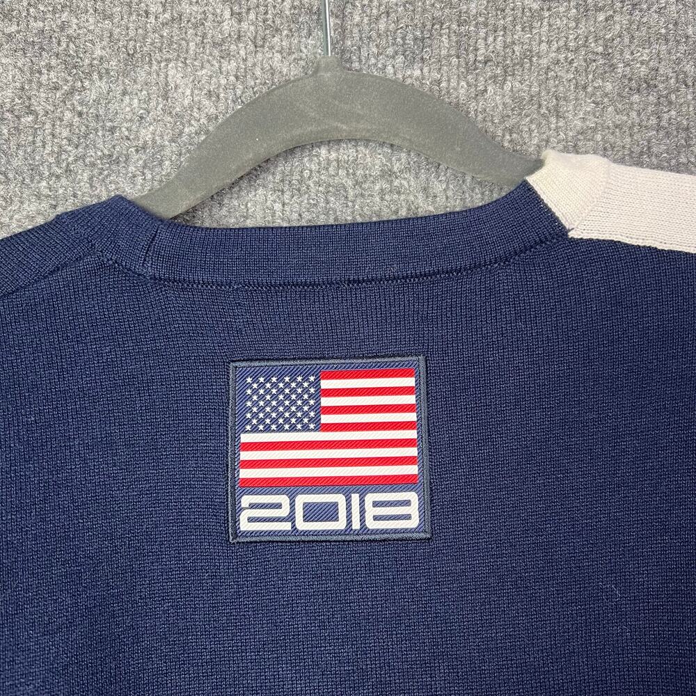 RLX Ralph Lauren Mens‎ M Blue Wool Blend USA 2018 Crew Neck Pullover Sweater - Picture 9 of 11